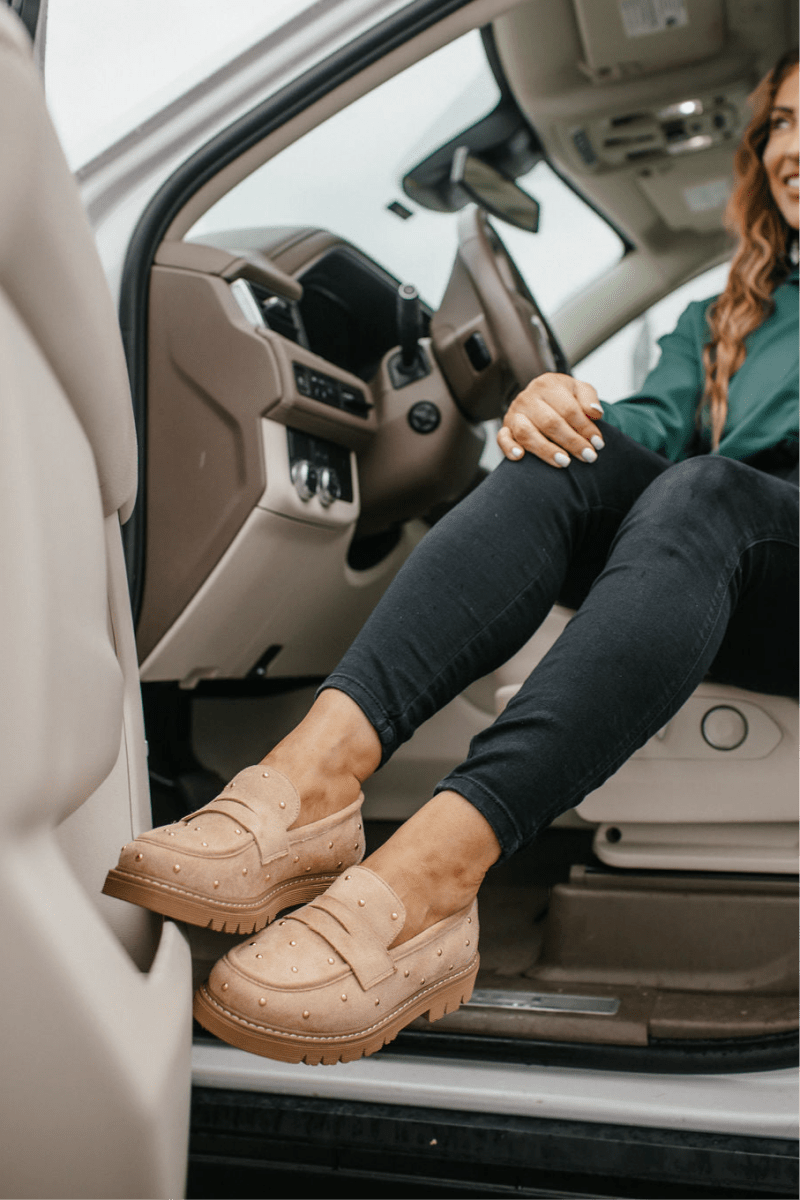 Corky's Sand Faux Suede Stud Muffin Shoes - Macoma Boutique305 Flats
