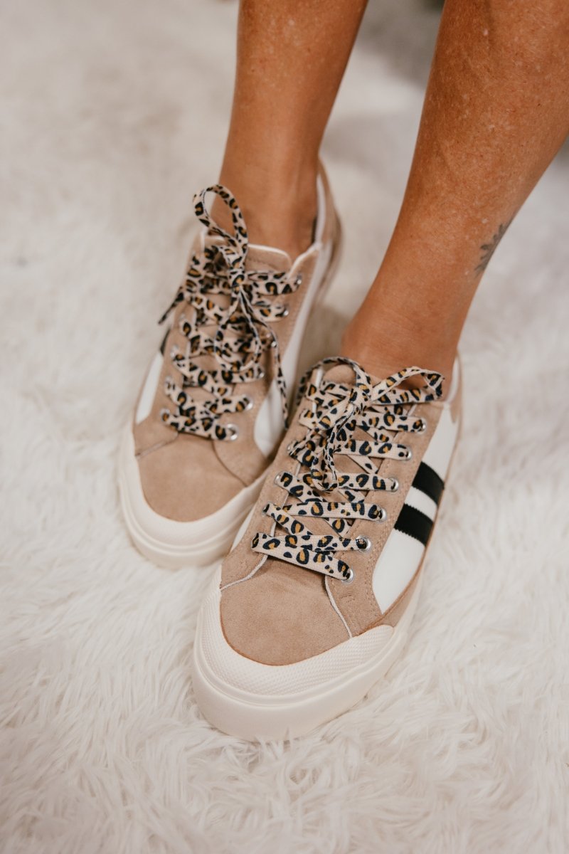 Corky's Sand White Black That's Her Sneakers - Macoma Boutique302 Wedges & Heels