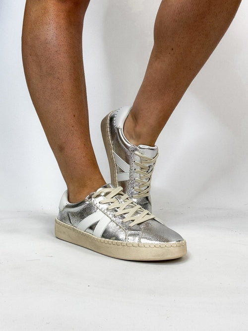 Corky's Silver Crinkle Metallic Friend Zone Sneakers - Macoma Boutique301 Sneakers