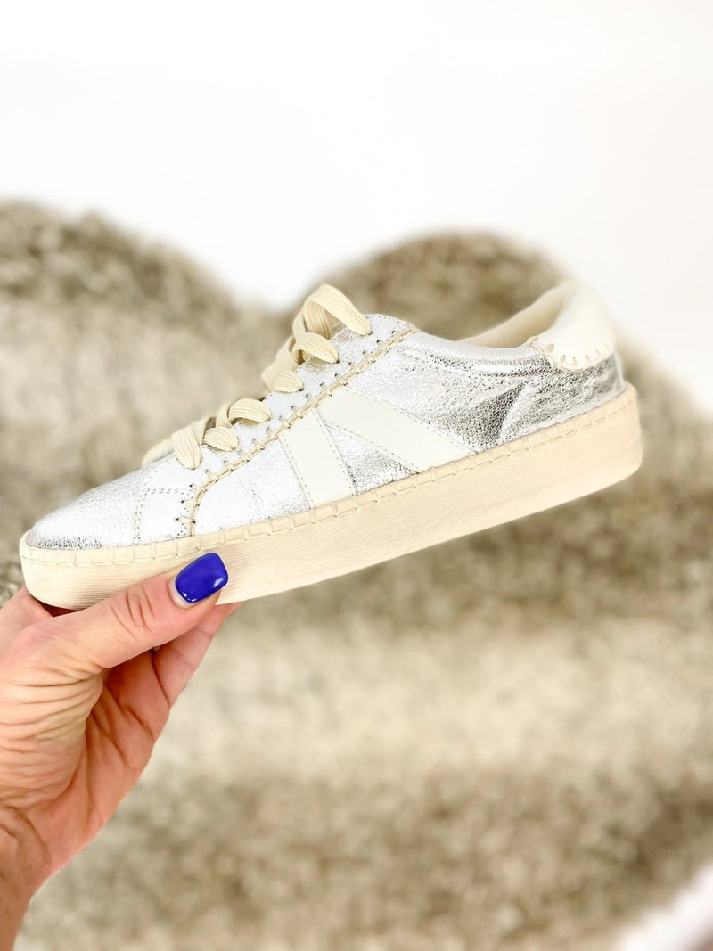 Corky's Silver Crinkle Metallic Friend Zone Sneakers