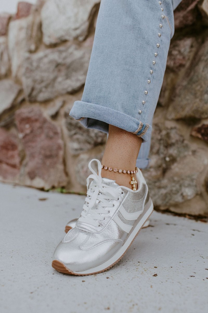 Corky's Silver Crinkle Metallic Kickoff Sneakers - Macoma Boutique301 Sneakers
