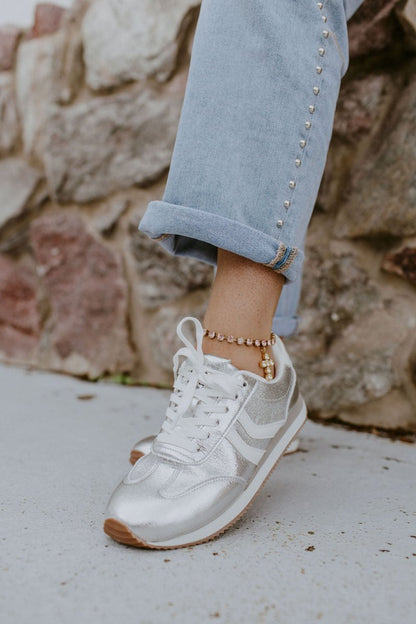 Corky's Silver Crinkle Metallic Kickoff Sneakers - Macoma Boutique301 Sneakers