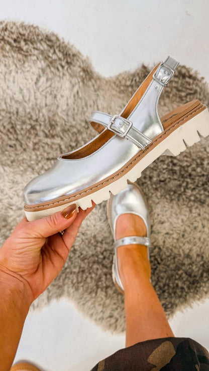 Corky's Silver Mirror Metallic If You Say So Shoes - Macoma Boutique305 Flats