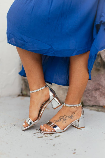 Corky's Silver Mirror Metallic Save The Date Heels - Macoma Boutique302 Wedges & Heels