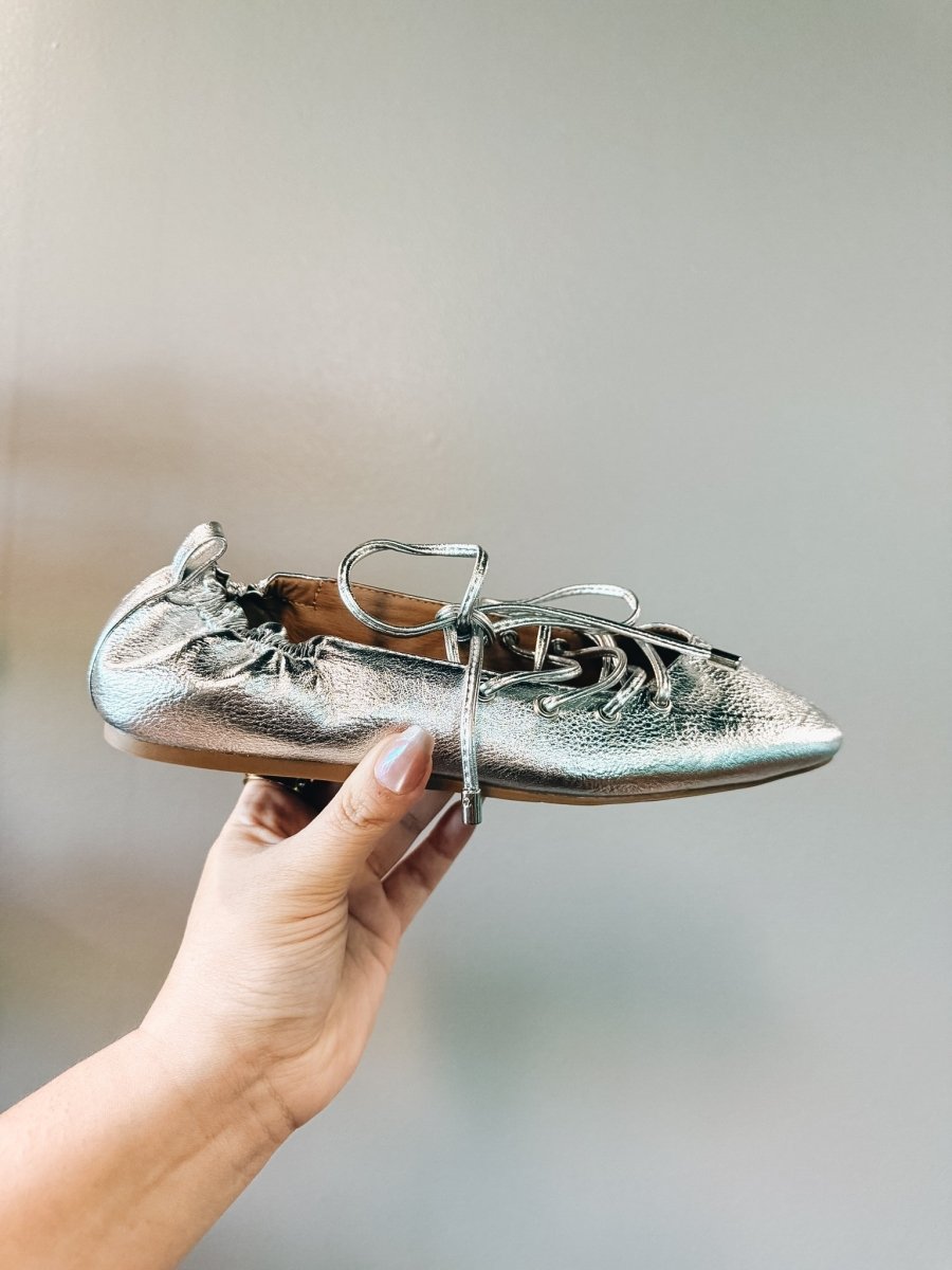 Corky's Silver Tied Up Flats - Macoma Boutique305 Flats
