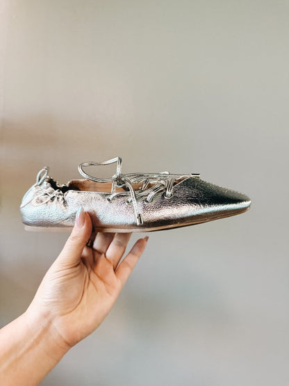 Corky's Silver Tied Up Flats - Macoma Boutique305 Flats