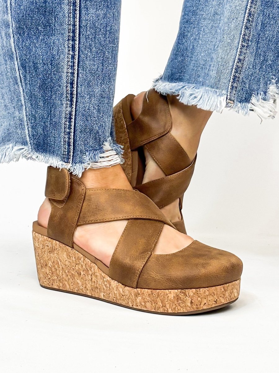Corky's Tan Case Closed Shoes - Macoma Boutique302 Wedges & Heels