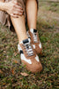Corky's Tan Combo Spoiler Alert Sneakers with Sparkle Laces - Macoma Boutique301 Sneakers