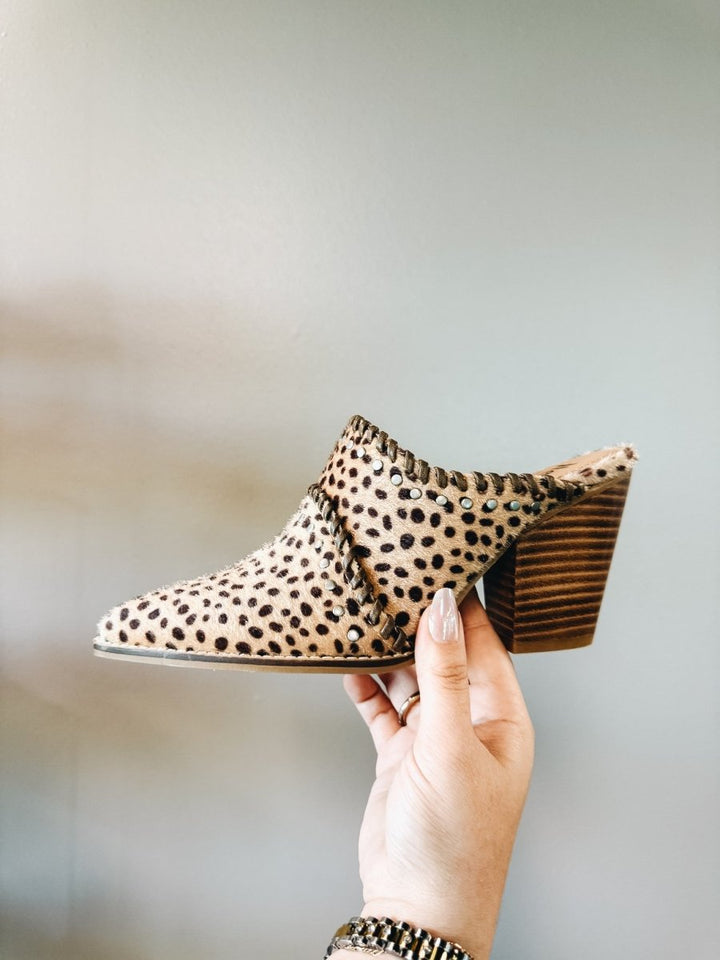 Corky's Tan Mini Cow Blame The Bar Heels - Macoma Boutique302 Wedges & Heels