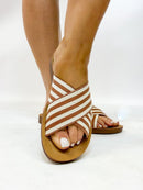 Corky's Tan Natural Stripe Dig It Sandals - FINAL SALE - Macoma Boutique304 Sandals