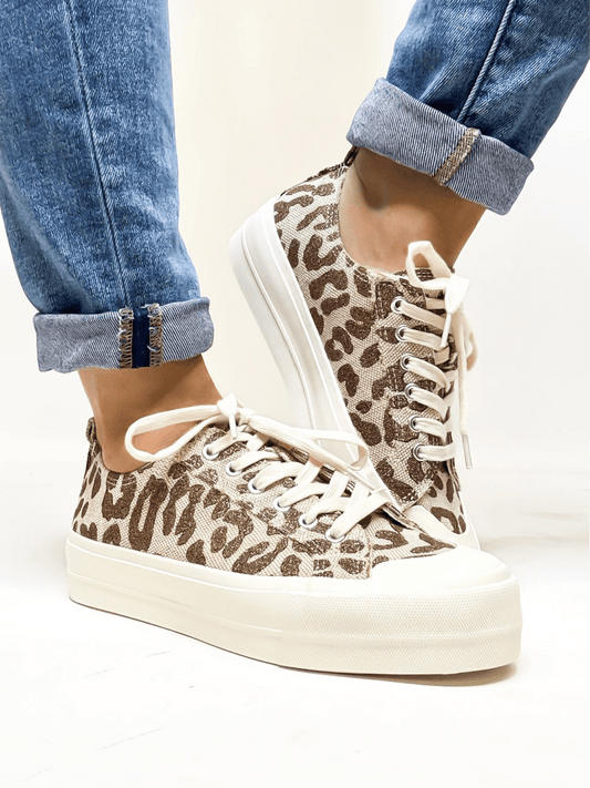 Corky's Tan Sparkle Leopard Take the Lead Shoes FINAL SALE - Macoma Boutique301 Sneakers