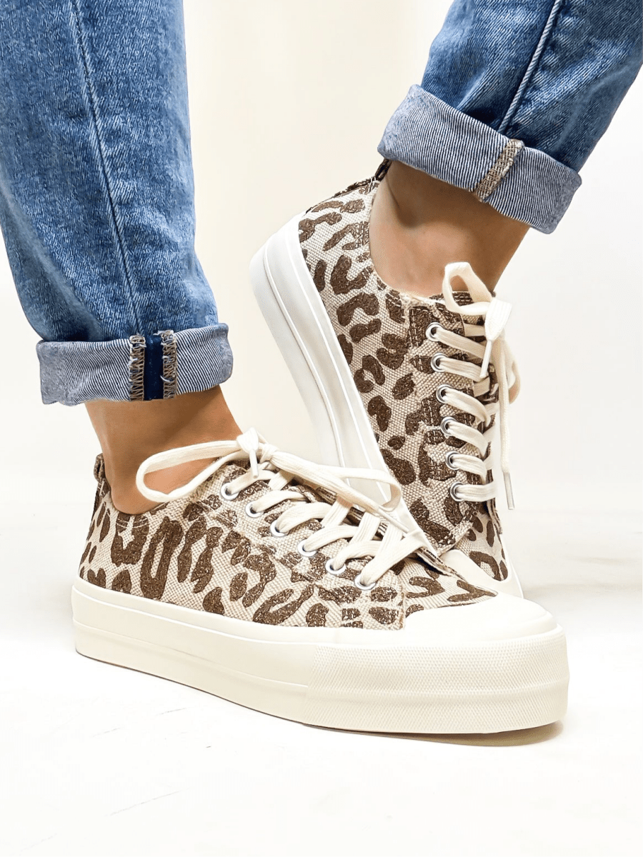 Corky's Tan Sparkle Leopard Take the Lead Shoes FINAL SALE - Macoma Boutique301 Sneakers