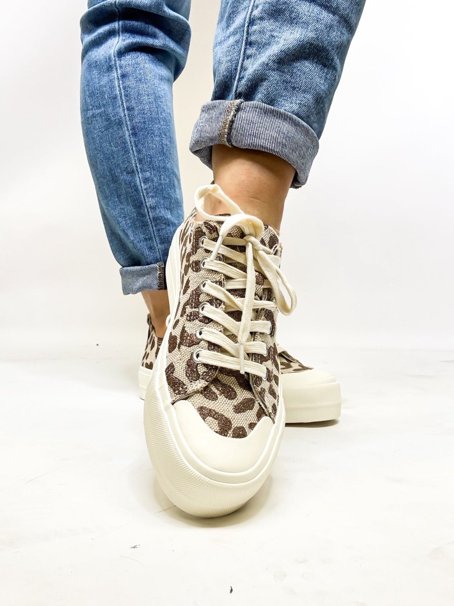 Corky's Tan Sparkle Leopard Take the Lead Shoes FINAL SALE - Macoma Boutique301 Sneakers