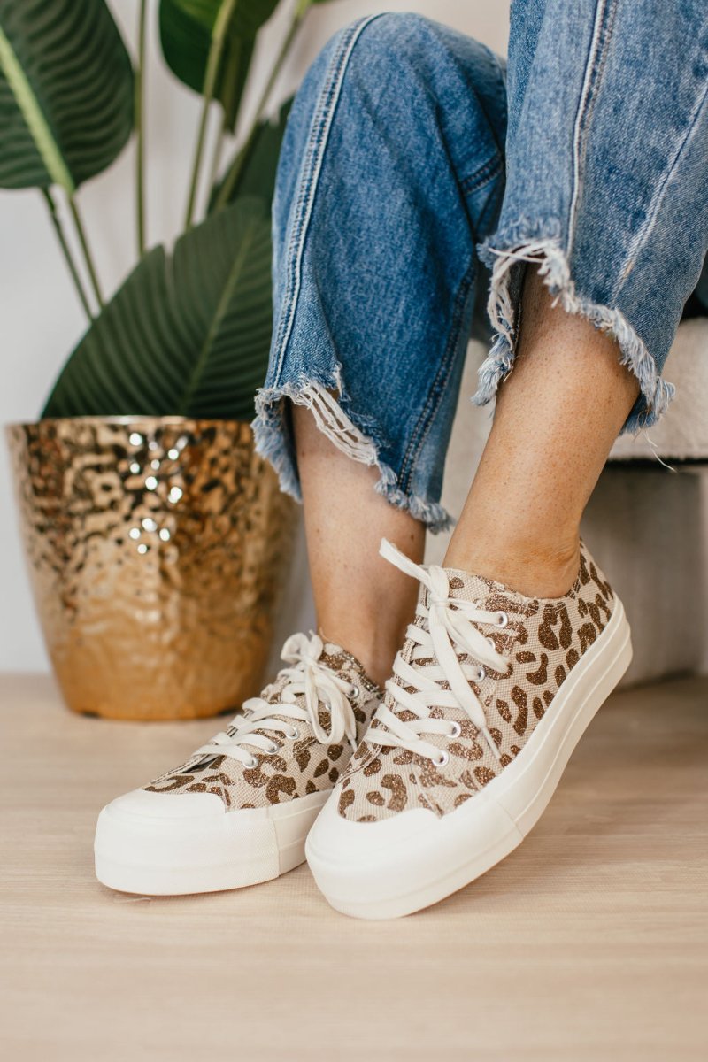 Corky's Tan Sparkle Leopard Take the Lead Shoes FINAL SALE - Macoma Boutique301 Sneakers