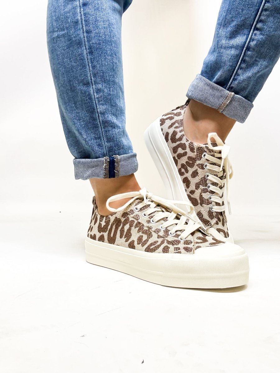Corky's Tan Sparkle Leopard Take the Lead Shoes FINAL SALE - Macoma Boutique301 Sneakers