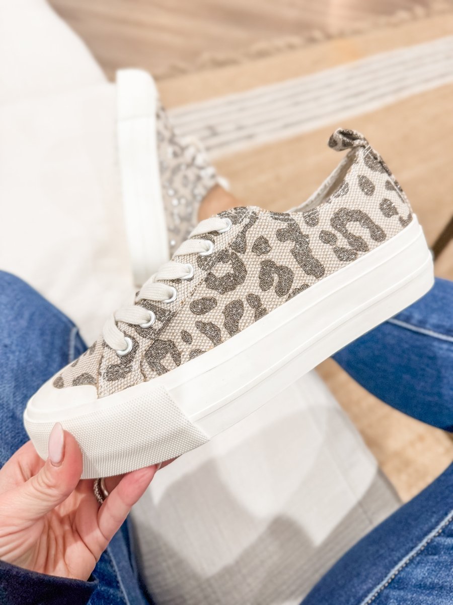 Corky's Tan Sparkle Leopard Take the Lead Shoes FINAL SALE - Macoma Boutique301 Sneakers