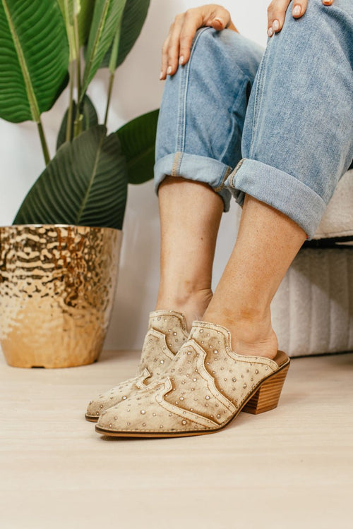 Corkys Tan Washed Denim Tex Mex Boots - Macoma Boutique303 Mules & Boots