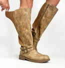 Corky's Taupe Hay Bale Wide Calf Friendly Boots - Macoma Boutique303 Mules & Boots