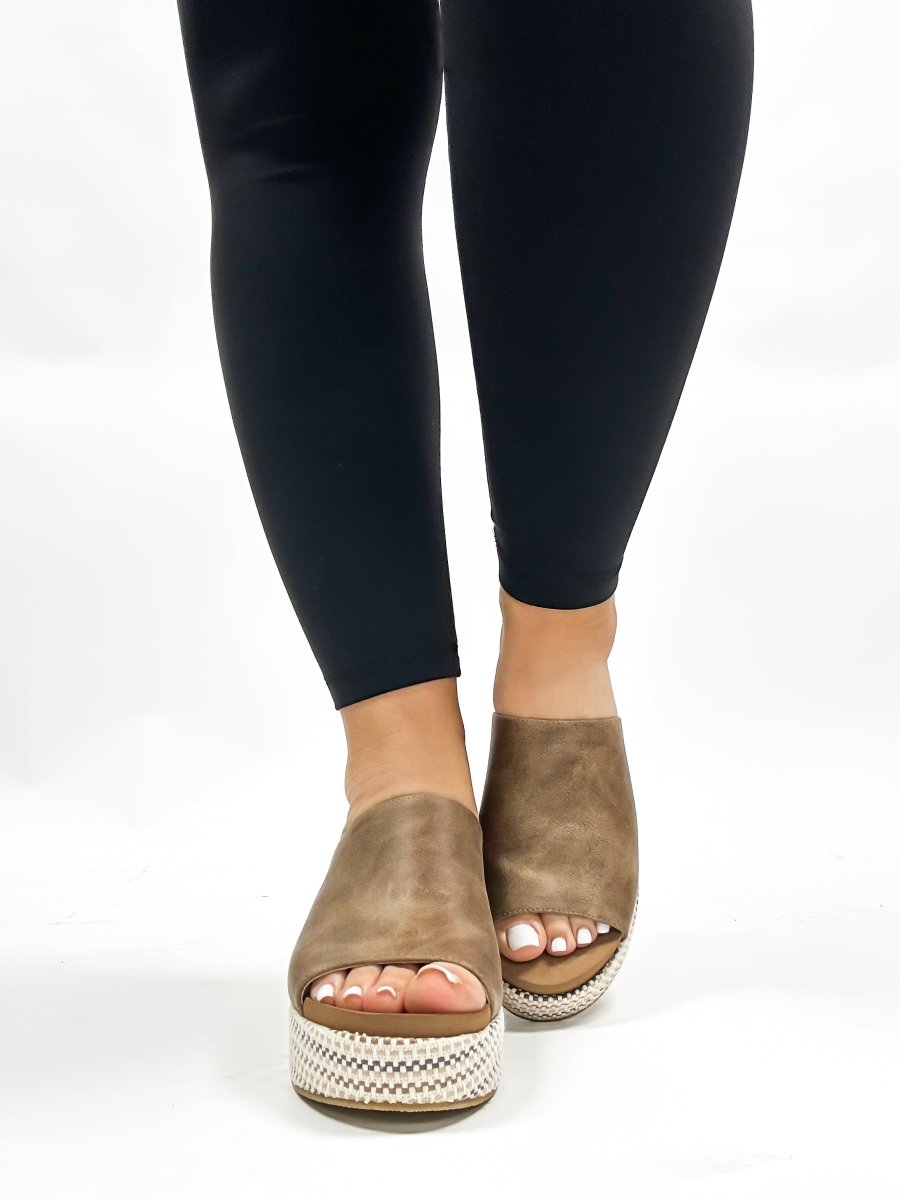 Corky's Taupe Totally Buggin Wedges - Macoma Boutique302 Wedges & Heels