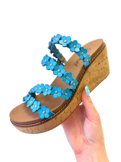 Corky's Teal Let's Be Friends Wedges - Macoma Boutique302 Wedges & Heels
