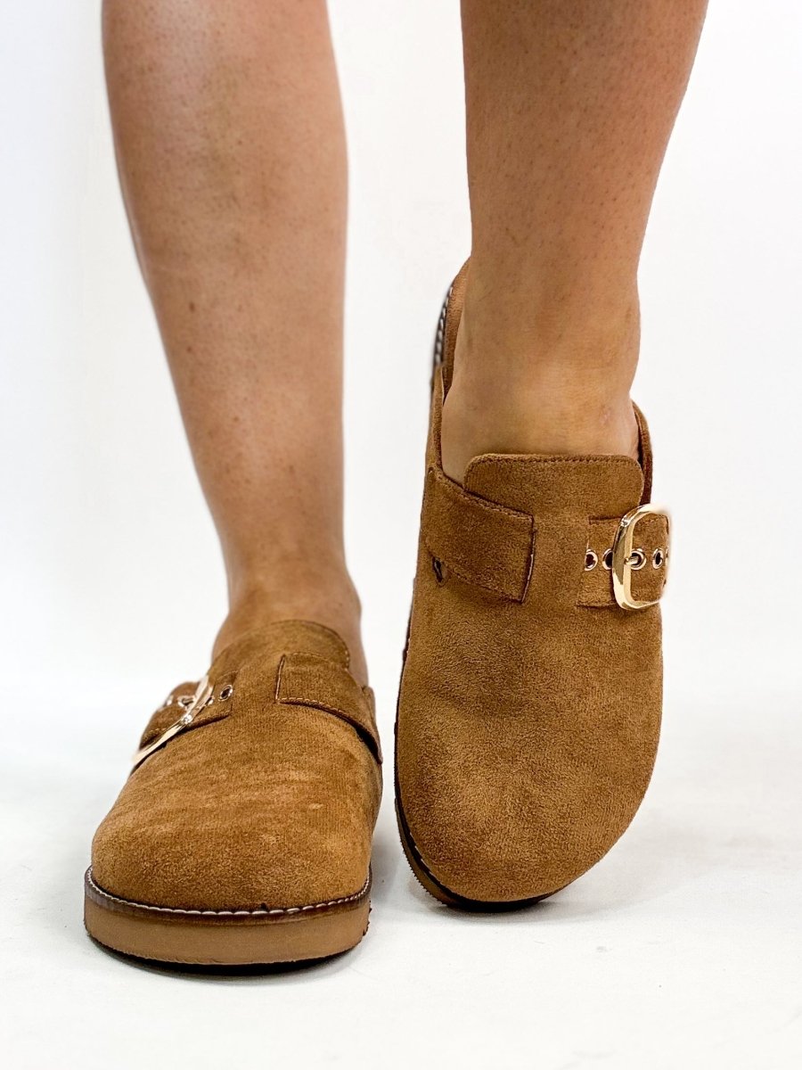 Corky's Tobacco Faux Suede Day Dream Shoes - Macoma Boutique303 Mules & Boots