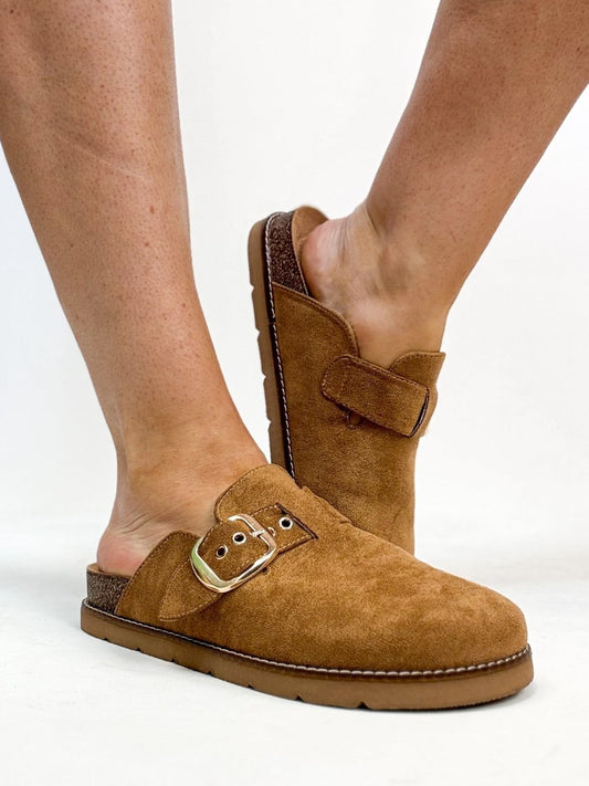 Corky's Tobacco Faux Suede Day Dream Shoes - Macoma Boutique303 Mules & Boots