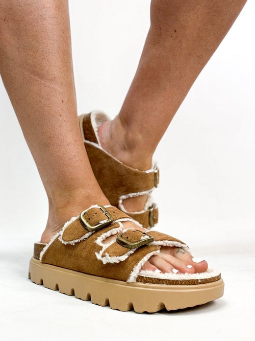 Corky's Tobacco Faux Suede Hearsay Sandals - Macoma Boutique304 Sandals