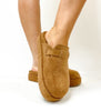 Corky's Tobacco Faux Suede Holidaze Shoes - Macoma Boutique303 Mules & Boots