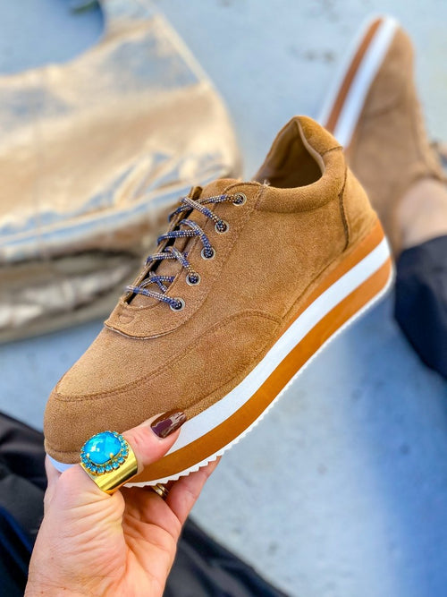 Corky's Tobacco Faux Suede Jay Walking Shoes - Macoma Boutique301 Sneakers