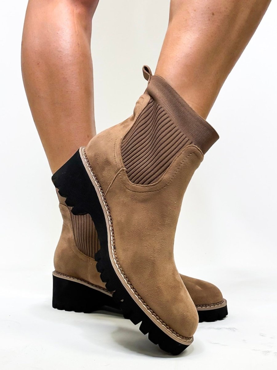Corky's Walnut Faux Suede Trail Mix Boots - Macoma Boutique303 Mules & Boots