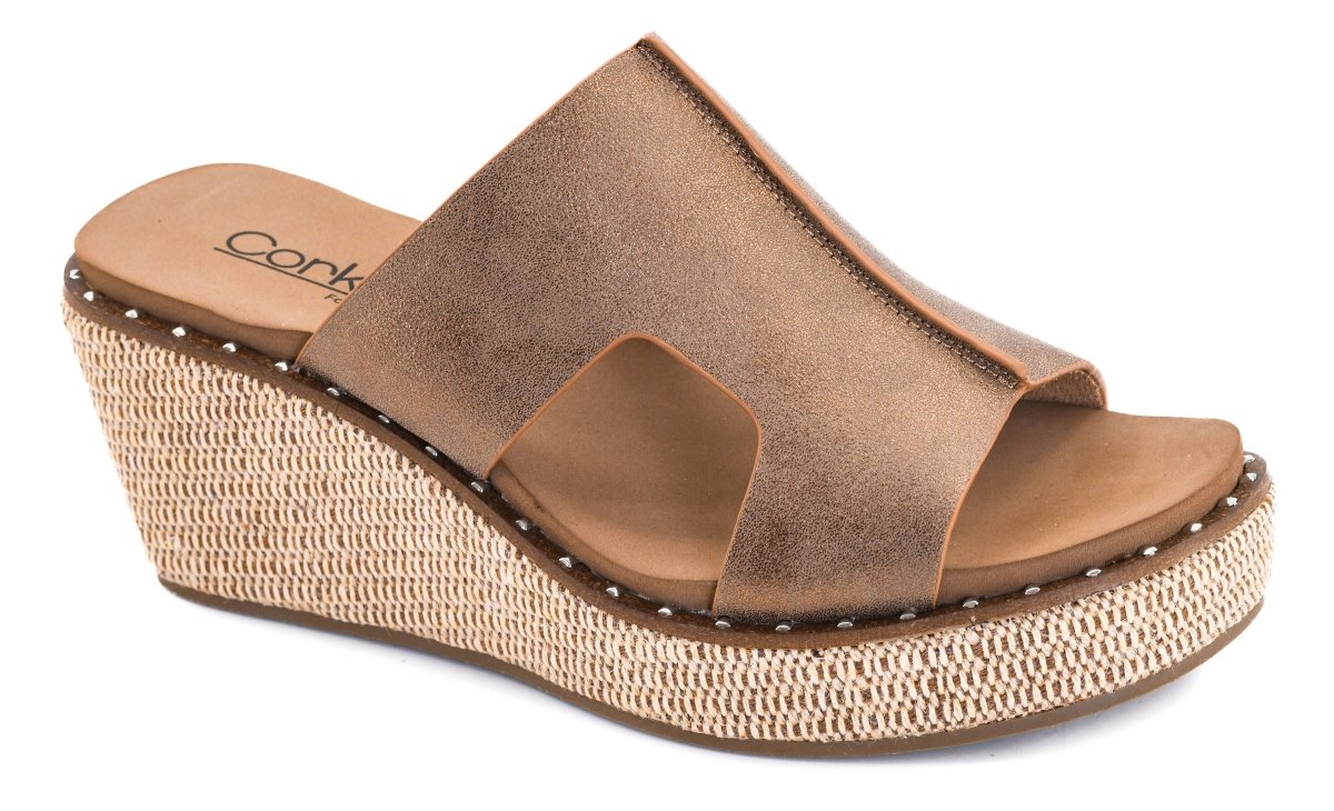 Corky's Washed Bronze Metallic Kiss N Tell Wedges - Macoma Boutique302 Wedges & Heels