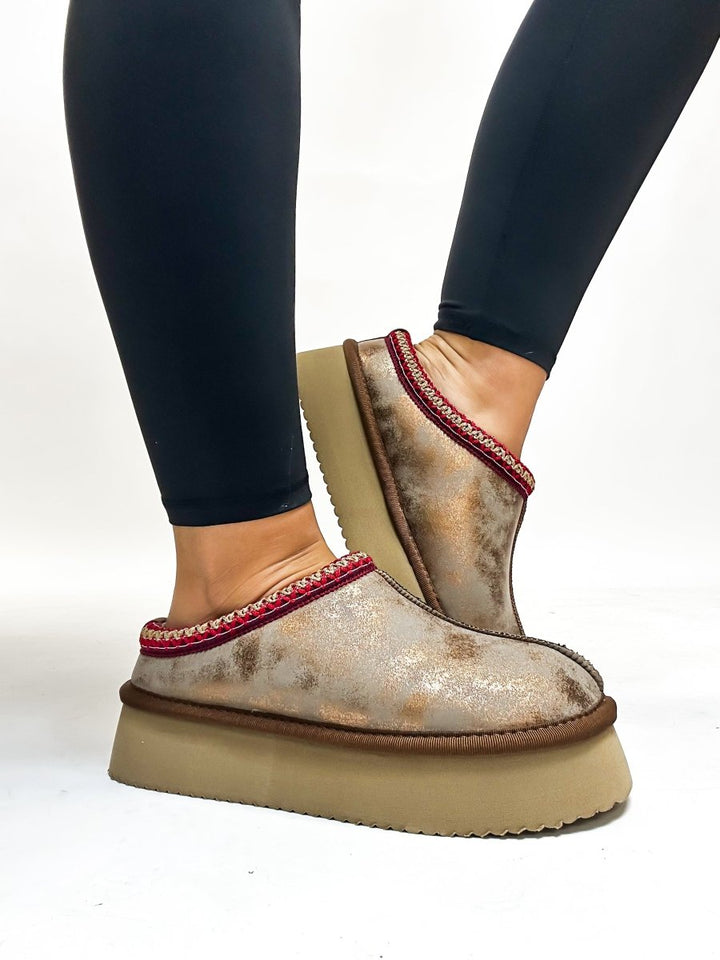 Corky's Washed Bronze Metallic Pillow Talk Shoes - FINAL SALE - Macoma Boutique303 Mules & Boots
