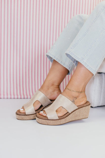 Corky's Washed Gold Metallic Kiss N Tell Wedges - Macoma Boutique302 Wedges & Heels