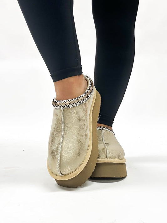 Corky's Washed Gold Metallic Pillow Talk Shoes - Macoma Boutique303 Mules & Boots