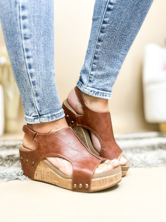 Corky's Whiskey Smooth Carley Wedge Sandals - Macoma Boutique302 Wedges & Heels