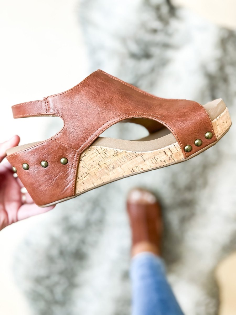 Corky's Whiskey Smooth Carley Wedge Sandals - Macoma Boutique302 Wedges & Heels