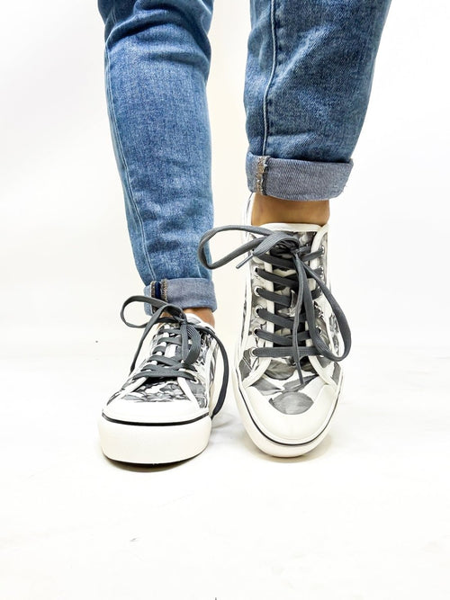 Corky's White Black Floral Waiting List Shoes FINAL SALE - Macoma Boutique301 Sneakers