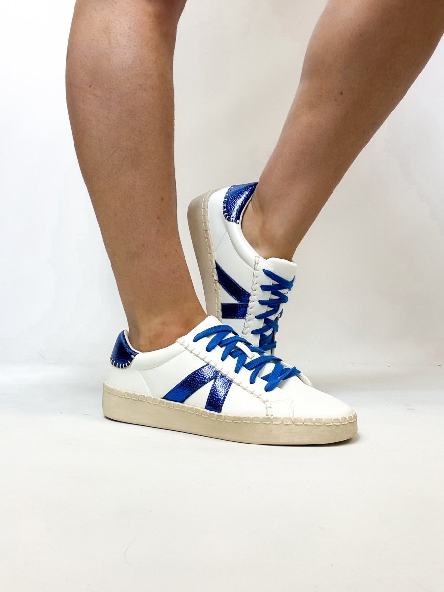 Corky's White Blue Friend Zone Sneakers - Macoma Boutique301 Sneakers
