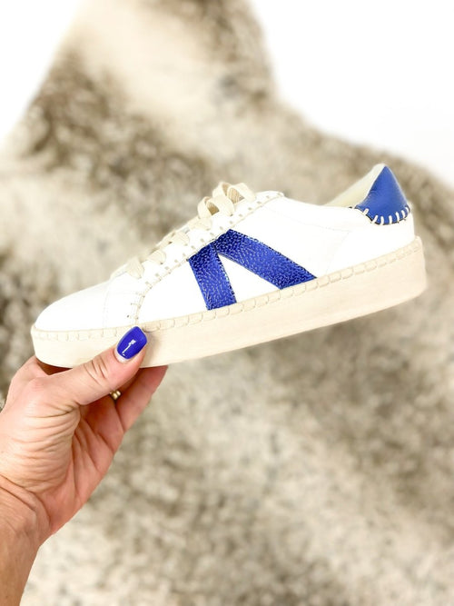 Corky's White Blue Friend Zone Sneakers - Macoma Boutique301 Sneakers