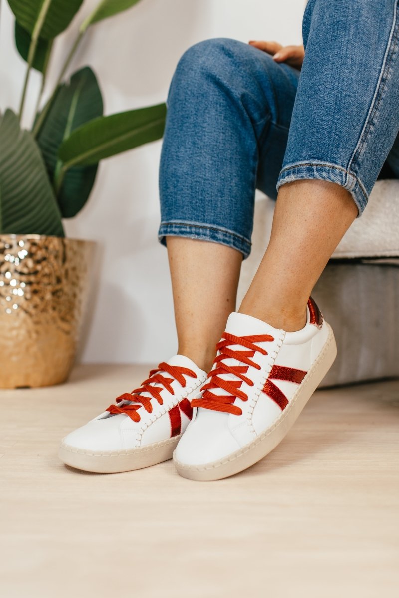 Corky's White Burgundy Friend Zone Sneakers