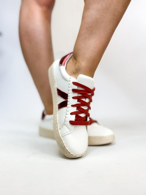 Corky's White Burgundy Friend Zone Sneakers - Macoma Boutique301 Sneakers