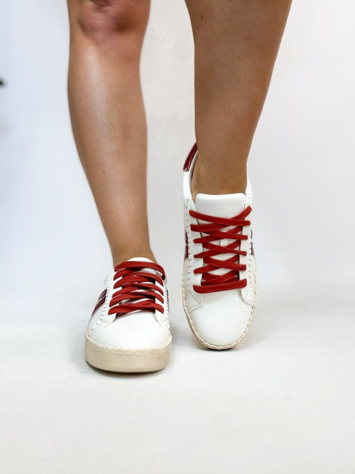 Corky's White Burgundy Friend Zone Sneakers - Macoma Boutique301 Sneakers