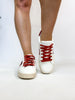 Corky's White Burgundy Friend Zone Sneakers - Macoma Boutique301 Sneakers