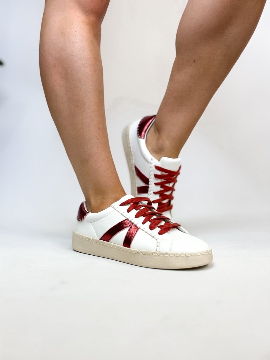 Corky's White Burgundy Friend Zone Sneakers - Macoma Boutique301 Sneakers