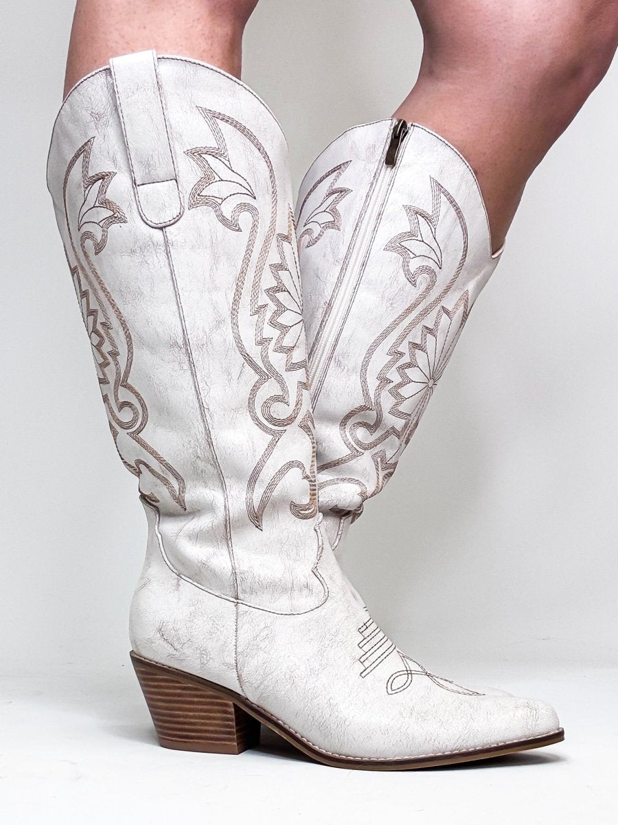 Corky's White Crackle Just In Case Boots - Wide Calf - Macoma Boutique303 Mules & Boots