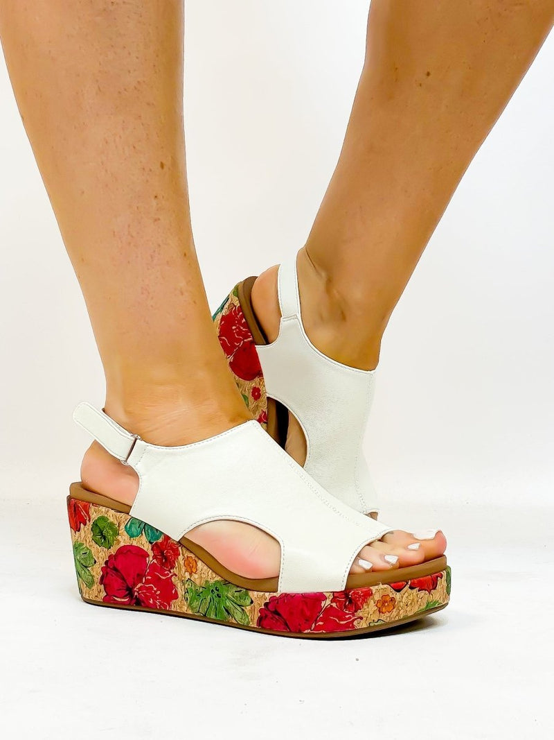 Corky's White Floral 2 Carley Sandals FINAL SALE