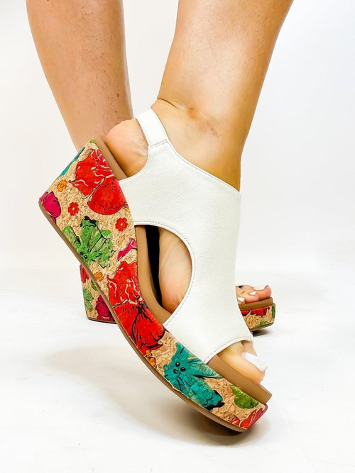 Corky's White Floral 2 Carley Sandals FINAL SALE - Macoma Boutique302 Wedges & Heels