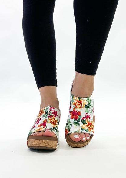 Corky's White Floral Carley Sandals - FINAL SALE - Macoma Boutique302 Wedges & Heels