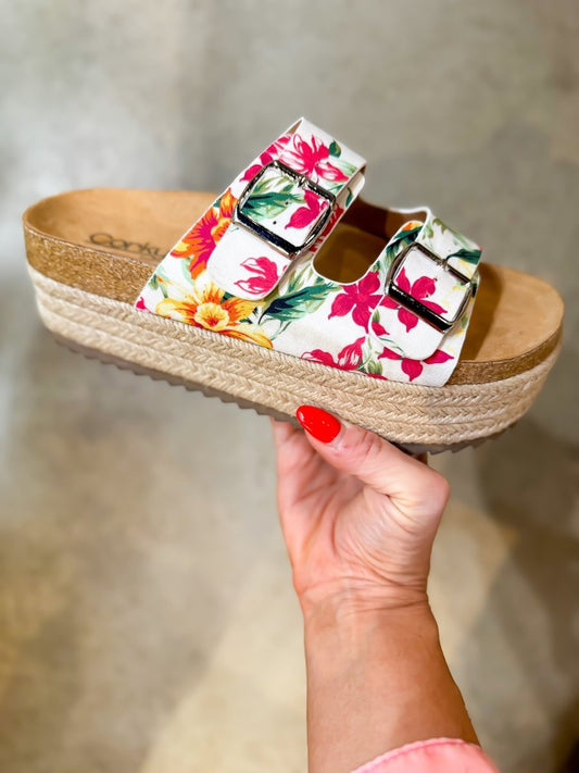 Corky's White Floral No Filter Sandals - Macoma Boutique304 Sandals