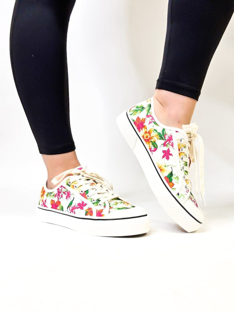 Corky's White Floral Waiting List Shoes FINAL SALE